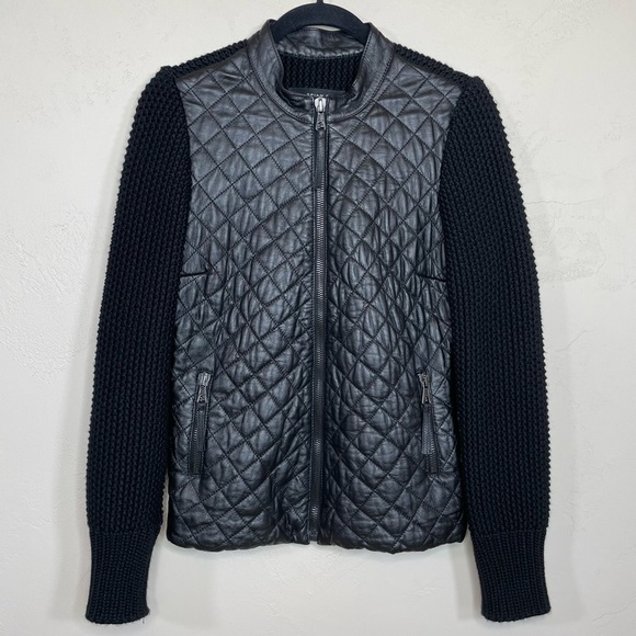 Brian Dales Quilted Genuine Leather and Knitted Jacket - Picture 4 of 17